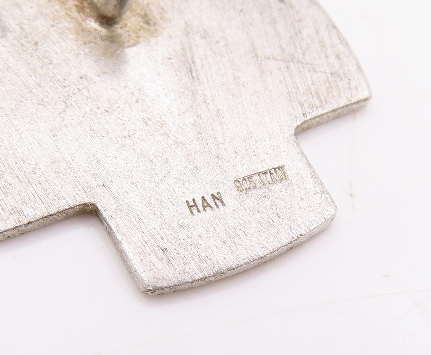 925 Sterling Silver Vintage Pendant Minimalist Geometric Plus Charm  PT25383