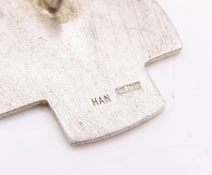 925 Sterling Silver Vintage Pendant Minimalist Geometric Plus Charm  PT25383