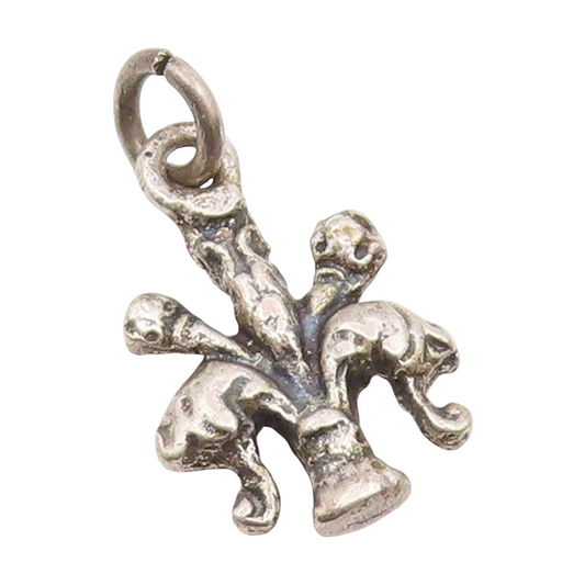 925 Sterling Silver Vintage Petite Etched Detail Drop Pendant  PT17747