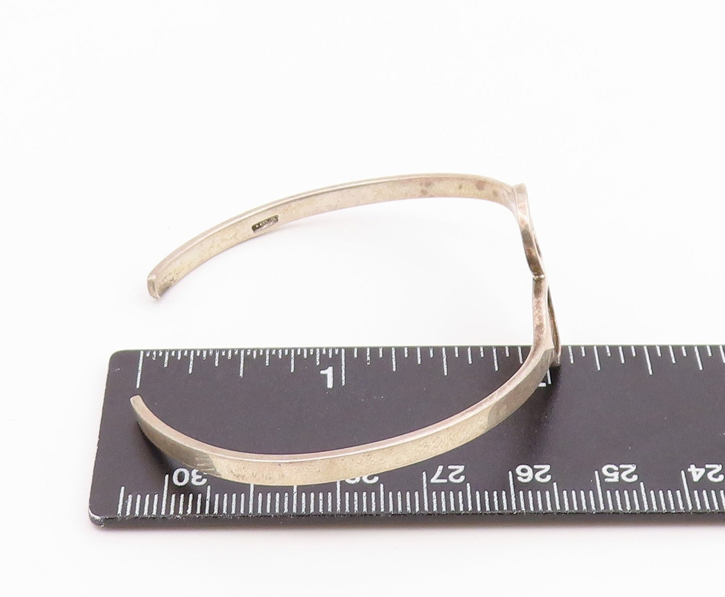 M.J. SAVITT 925 Silver   Vintage Tennis Rackets Bypass Cuff Bracelet  BT9100