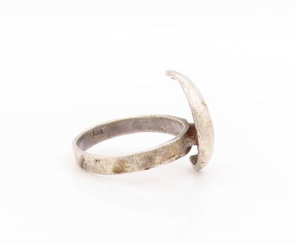 925 Sterling Silver Vintage Ring Asymmetrical Cracked Shell Band Sz 6.5 RG33551