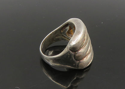 925 Sterling Silver  Vintage Fluted Square Design Band Ring Sz 6  RG23198