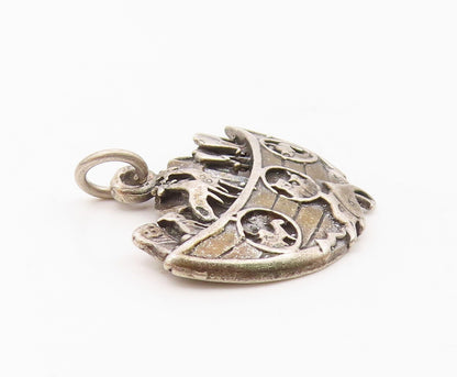 925 Sterling Silver  Vintage Noah's Arc Biblical Motif Drop Pendant  PT15672