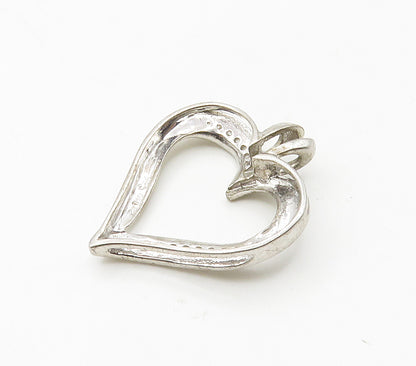 925 Sterling Silver   Sparkling Cubic Zirconia Love Heart Pendant  PT12783