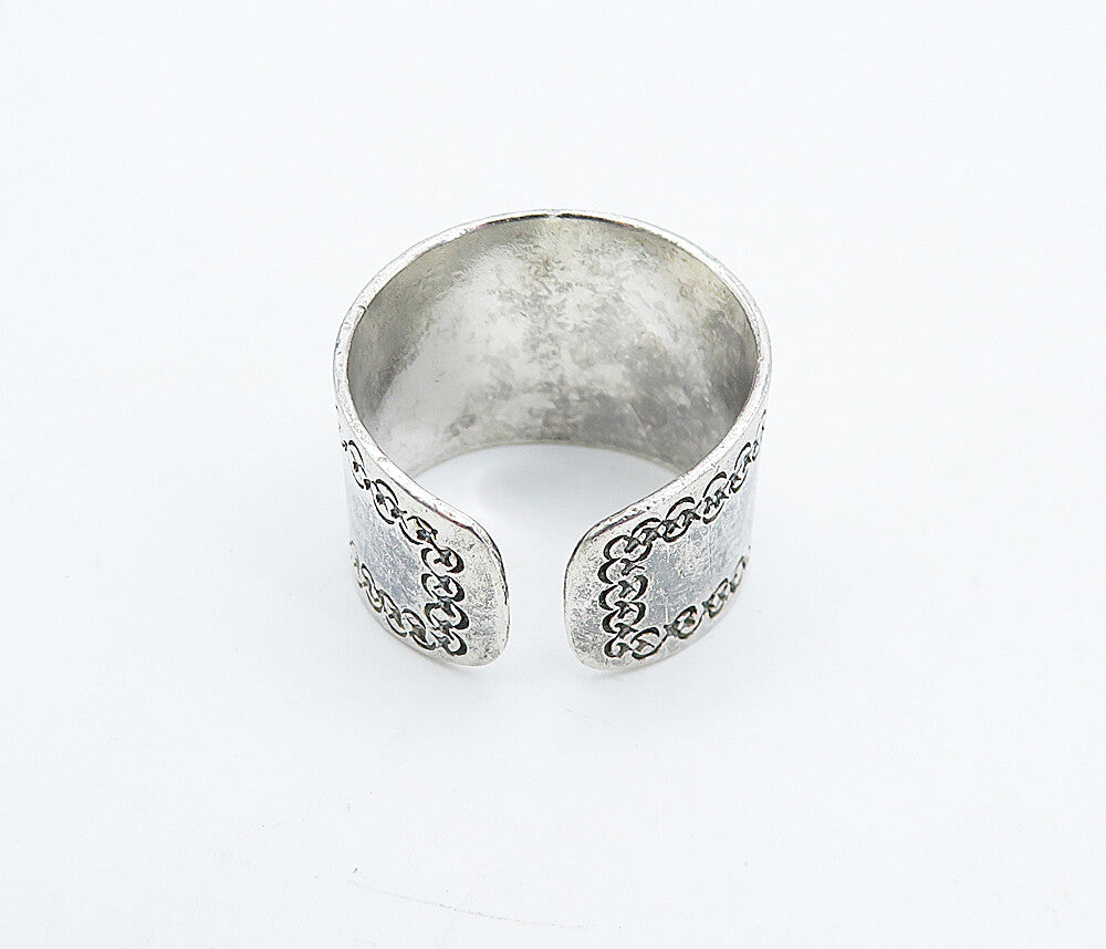 925 Sterling Silver  Vintage Woman Profile Tapered Band Ring Sz 9  RG4862