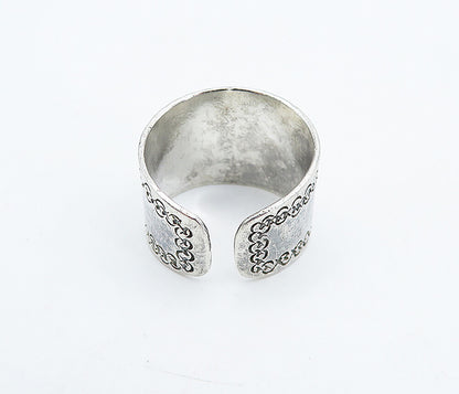 925 Sterling Silver  Vintage Woman Profile Tapered Band Ring Sz 9  RG4862