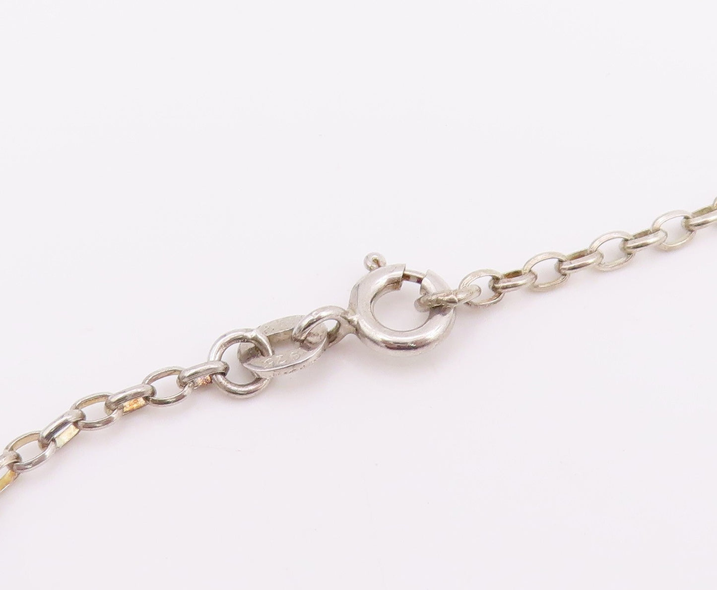 925 Sterling Silver Vintage Necklace Classic Faceted Black Spinel Chain  NE4770
