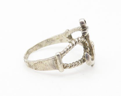 SC 925 Sterling Silver  Vintage Ship Anchor Twist Band Ring Sz 6  RG11240