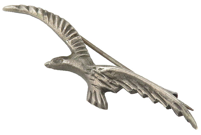 MEXICO 925 Sterling Silver  Vintage Antique Dark Tone Bird Brooch Pin  BP4177