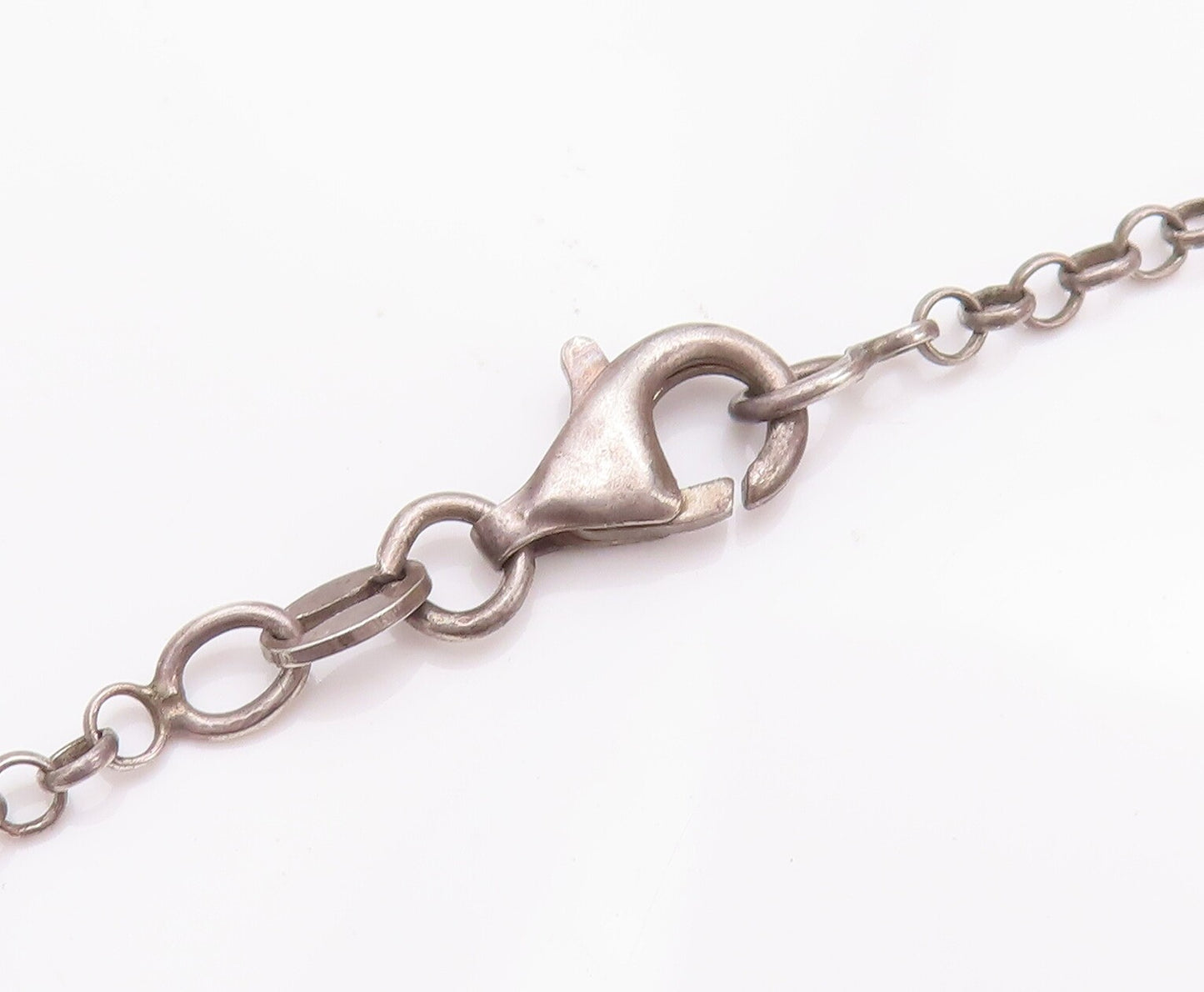 925 Sterling Silver Vintage Necklace Minimalist Religious Beaded Cross  NE4275