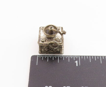 925 Sterling Silver Vintage Pendant BEAU Miniature Coffee Grinder Charm  PT26266