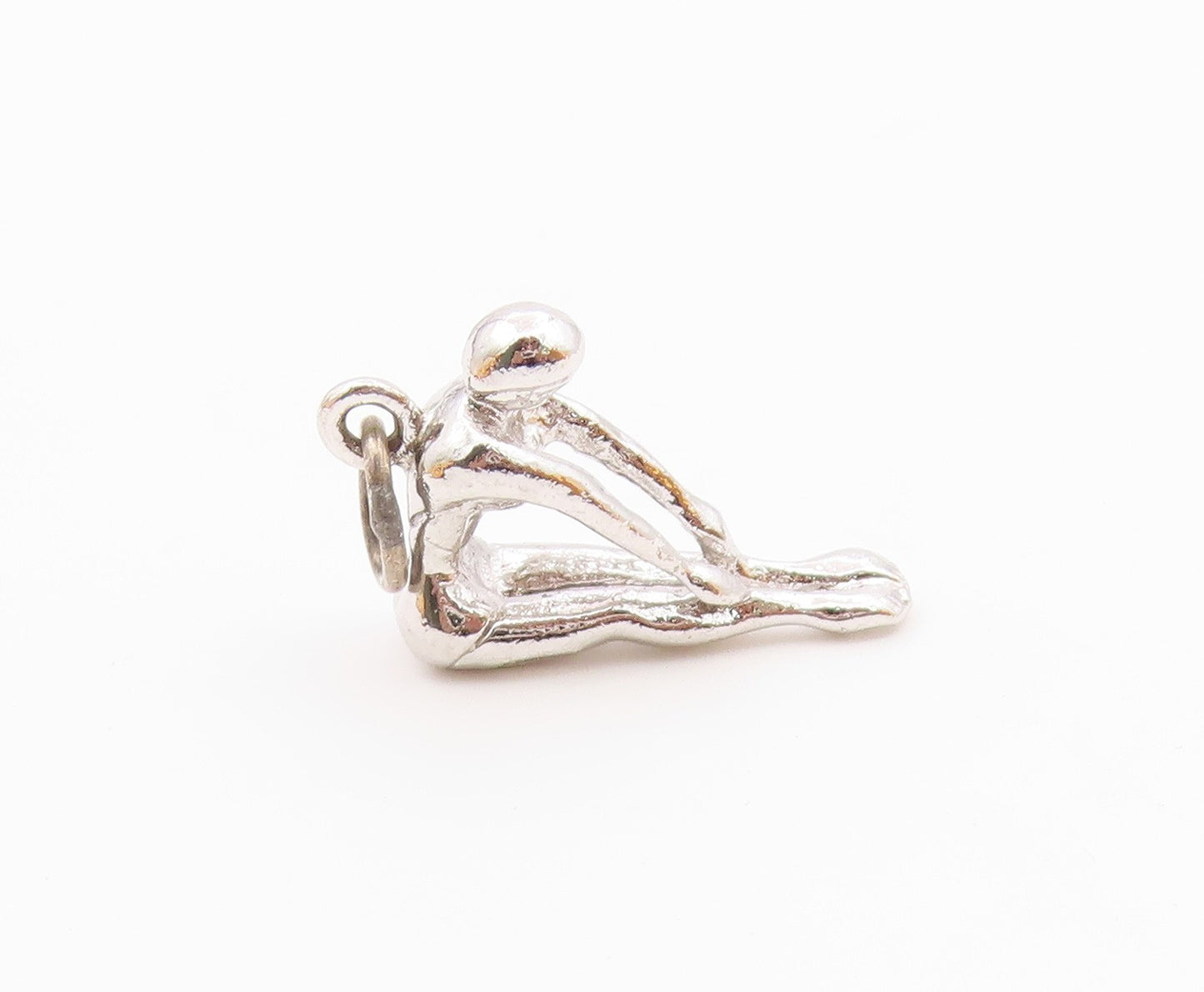 925 Sterling Silver  Vintage Petite Shiny Gymnast Sports Motif Pendant PT17833