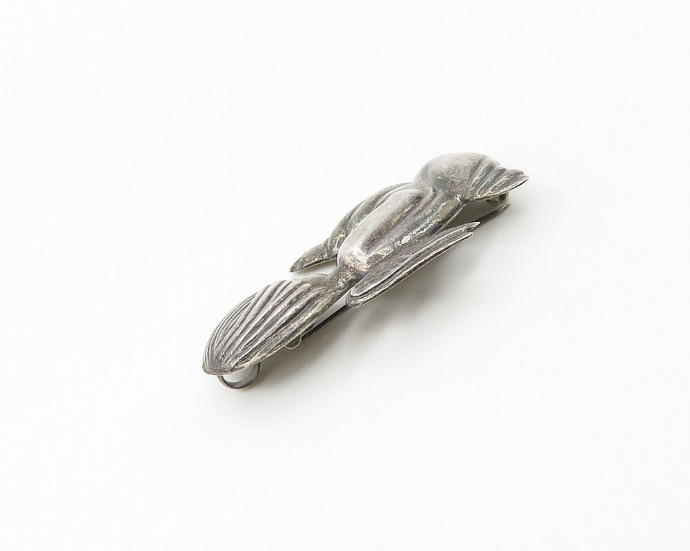 925 Sterling Silver  Vintage Oxidized Praying Angel Motif Brooch Pin  BP6819