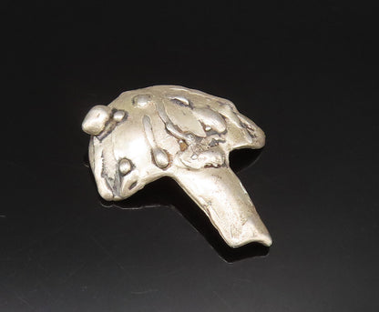 J. COOPER 925 Silver  Vintage Carved Modernist Rare Mushroom Pendant  PT21184
