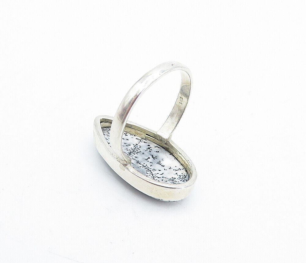 925 Sterling Silver  Vintage Tear Drop Jasper Cocktail Ring Sz 9  RG5152