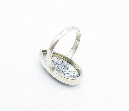 925 Sterling Silver  Vintage Tear Drop Jasper Cocktail Ring Sz 9  RG5152