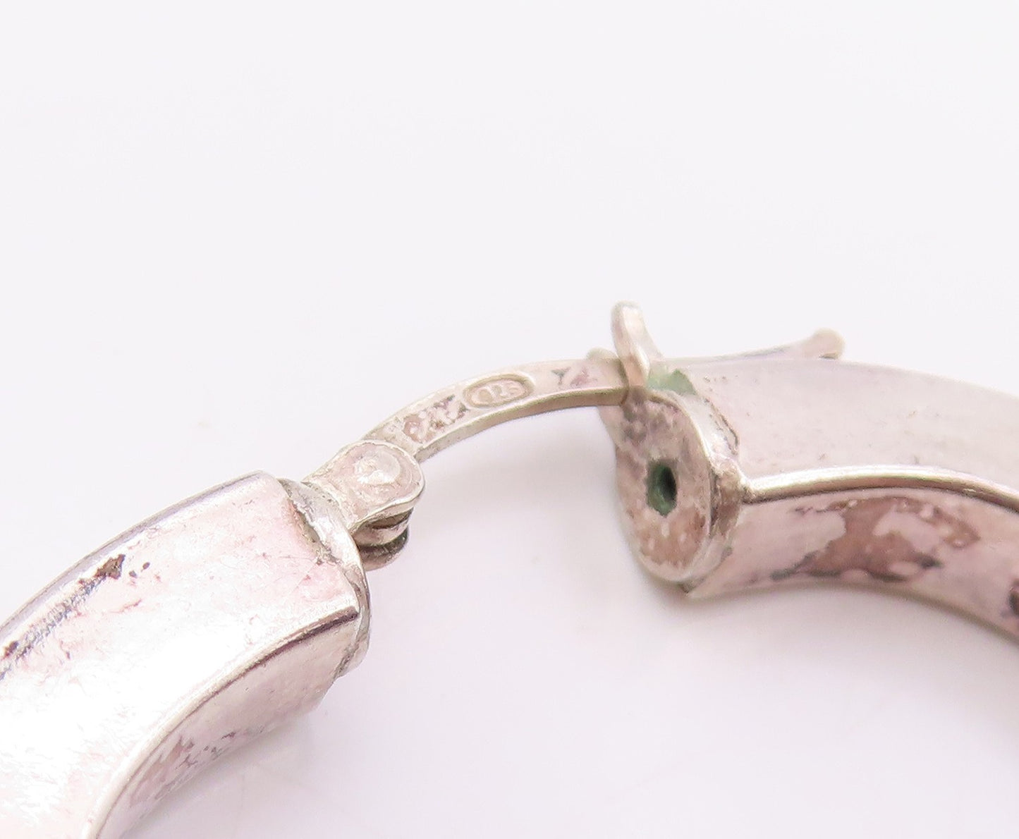 925 Sterling Silver Vintage Earrings Minimalist Geometric Square Hoops  EG14255