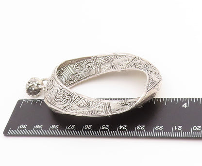 925 Sterling Silver Vintage Pendant Floral Intricate Weaver's Circle  PT25197