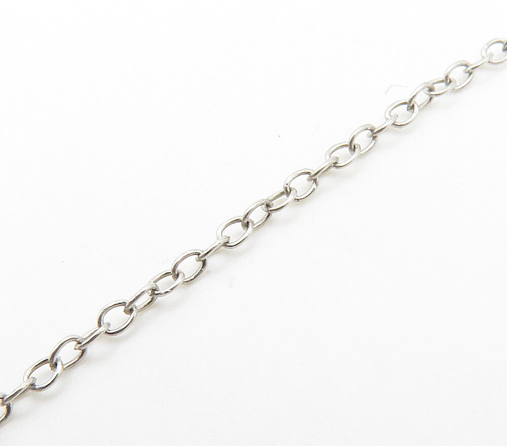 925 Sterling Silver  Genuine Blue & White Diamonds Heart Chain Necklace NE2523