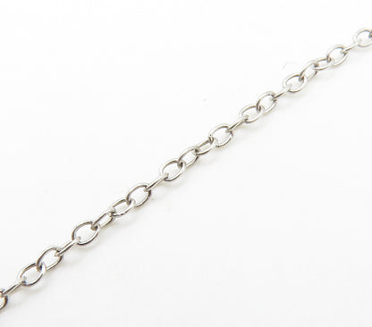 925 Sterling Silver  Genuine Blue & White Diamonds Heart Chain Necklace NE2523
