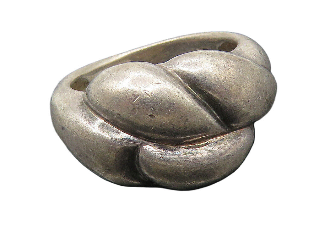 925 Sterling Silver  Vintage Dark Tone Bubble Dome Band Ring Sz 7  RG11531