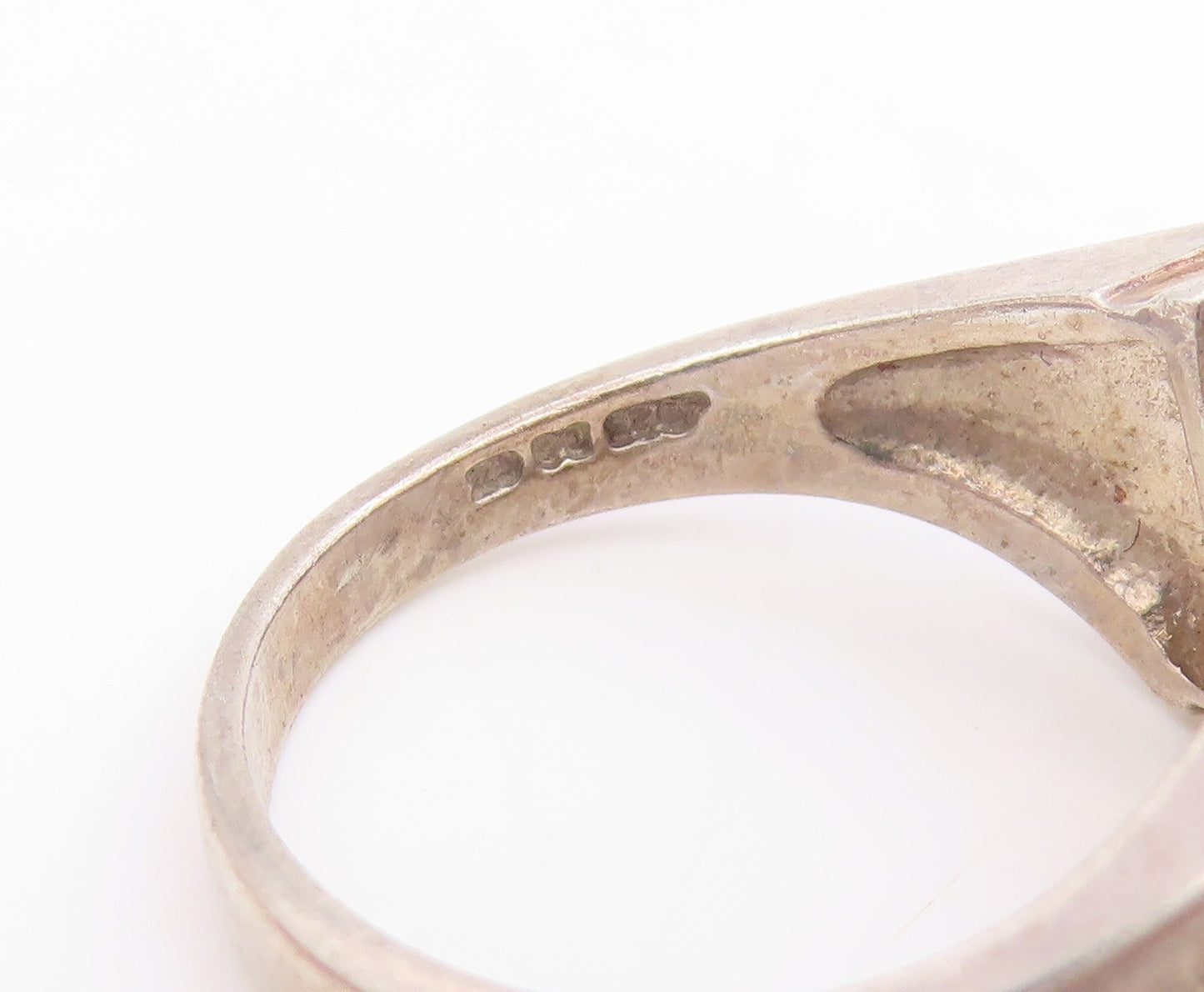 925 Sterling Silver Vintage Ring Marquise Cut CZ Statement Band  Sz 7  RG35971
