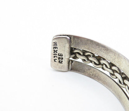 MEXICO 925 Sterling Silver  Vintage Dark Tone Twist Cuff Bracelet  BT2930