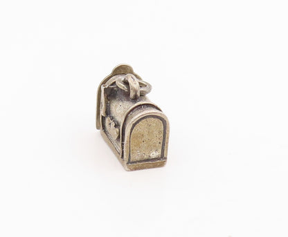 925 Sterling Silver Vintage Pendant BEAU Miniature US Mail Box Charm  PT25778