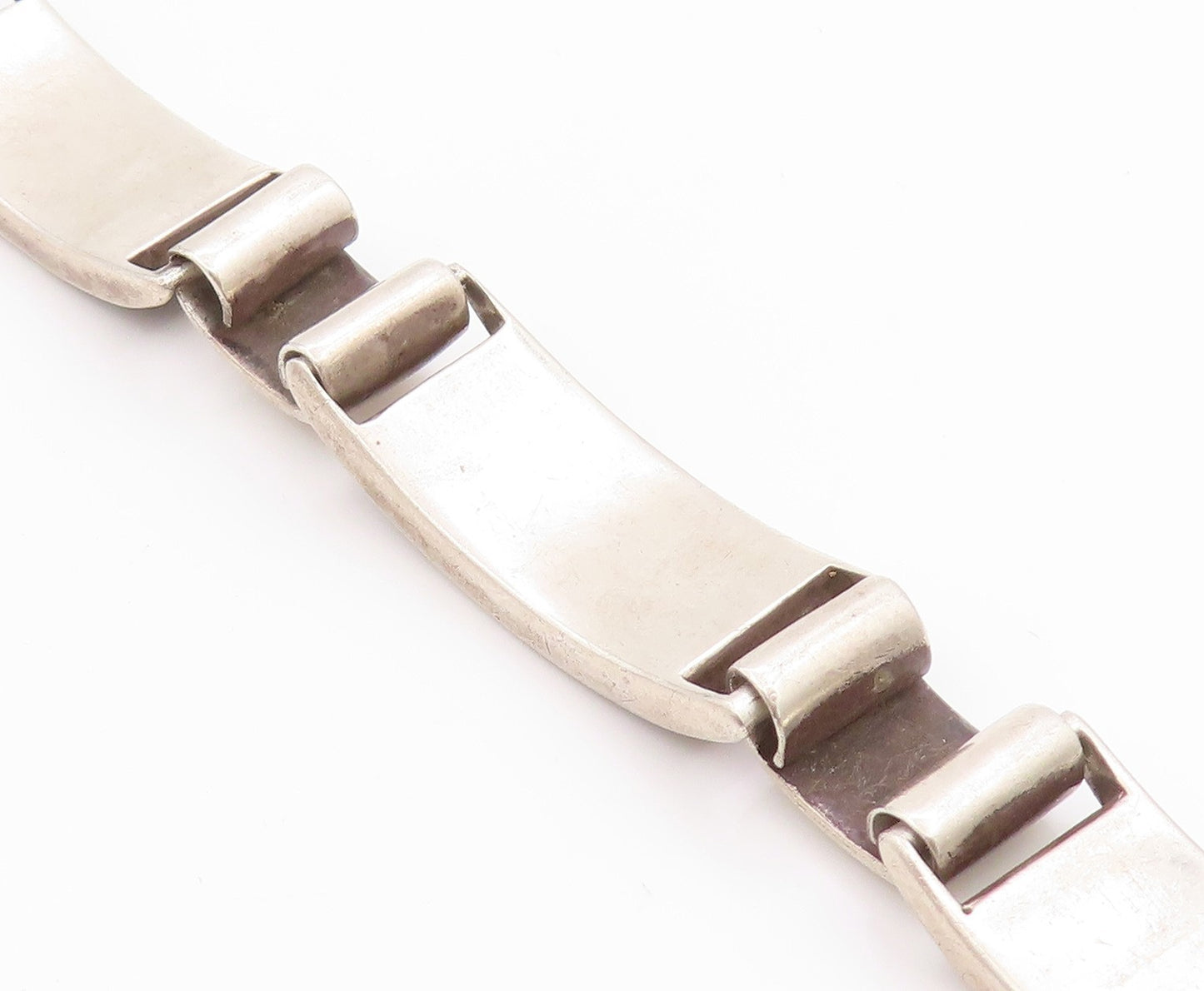 925 Sterling Silver Vintage Bracelet Designer Rectangle Onyx Inlay  BT11304