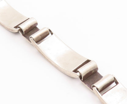 925 Sterling Silver Vintage Bracelet Designer Rectangle Onyx Inlay  BT11304