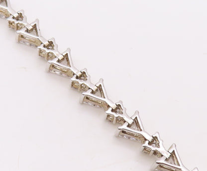 925 Sterling Silver Vintage Bracelet Triangle & Round Cut Topaz BT10858