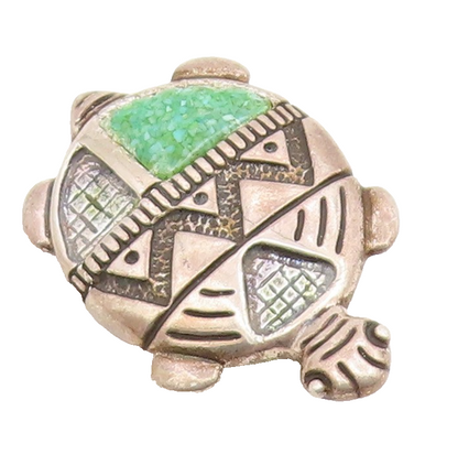 CAROLYN POLLACK 925 Silver  Vintage Turquoise Sea Turtle Brooch Pin  BP7861