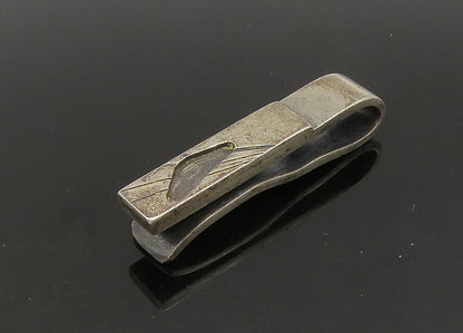 925 Sterling Silver  Vintage Dark Tone Cutout Detail Tie Clip  TR3117