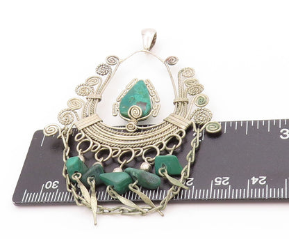 925 Sterling Silver Vintage Pendant Ethnic Crescent Style Wired Eilat  PT24209