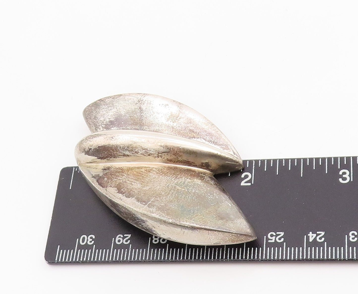 925 Sterling Silver Vintage Brooch BAYANIHAN Modernist Solid Design Pin  BP11953