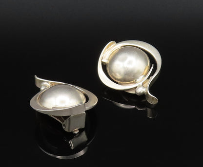 SAMI ZILKA 925 Silver  Vintage Wrapped Bead Dome Non Pierced Earrings  EG12090