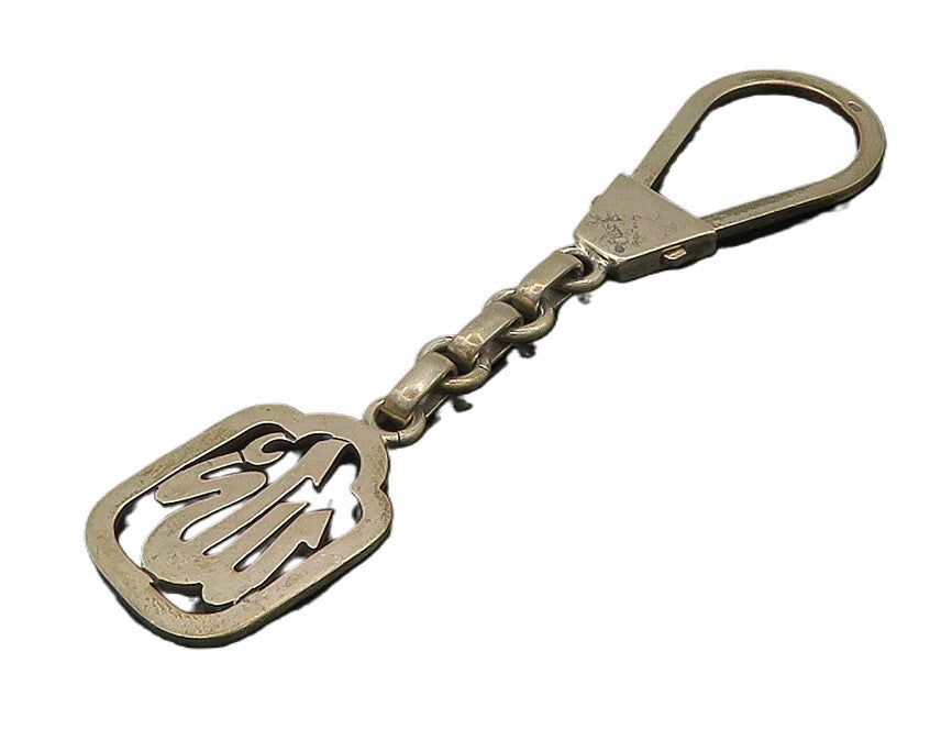 MIDDLE EAST 925 Sterling Silver  Vintage Shiny Smooth Key Chain  TR2956