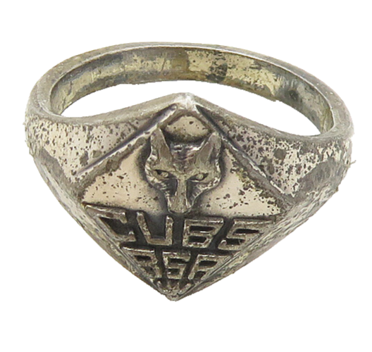 925 Sterling Silver  Vintage Antique Boy Scout Cubs Band Ring Sz 6  RG19090