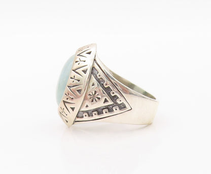 925 Sterling Silver Vintage Ring CAROLYN POLLACK Gemstone Etched  SZ 8.5 RG32070