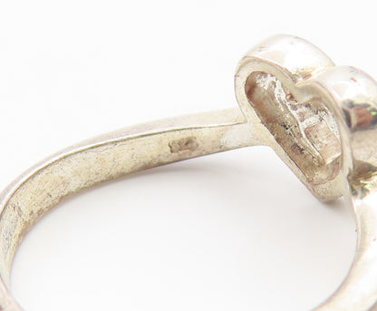 925 Sterling Silver Vintage Ring Minimalist Love Heart Knot Band  Sz 6  RG35997