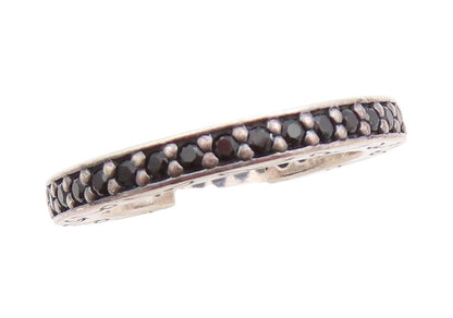 925 Sterling Silver Vintage Ring PANDORA Leaf Carved Spinel Band Sz 5.5  RG33113