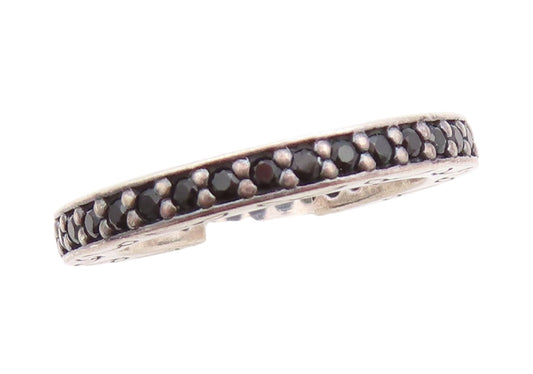 925 Sterling Silver Vintage Ring PANDORA Leaf Carved Spinel Band Sz 5.5  RG33113