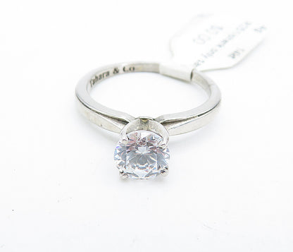 TAHARA & CO. 925 Sterling Silver  Cubic Zirconia Solitaire Ring Sz 8  RG5523
