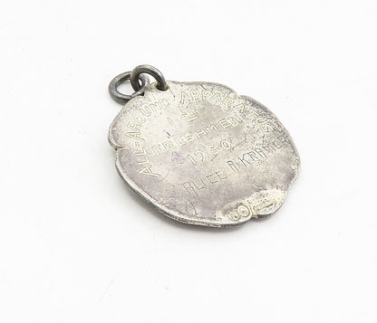 925 Sterling Silver  Vintage Antique The Savage School Medal Pendant  PT6421