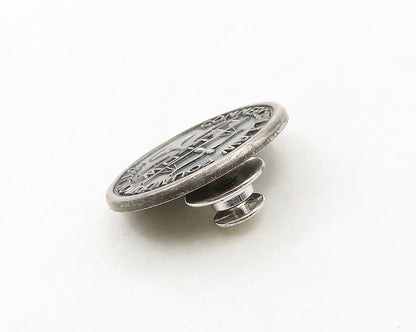 925 Sterling Silver  Vintage Commercial Law Foundation Round Lapel Pin  TR2634