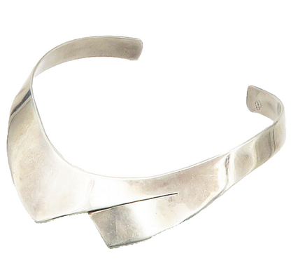 MEXICO 925 Sterling Silver  Vintage Minimalist Pointed Collar Necklace  NE2917