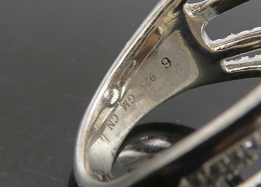 925 Silver   Vintage Shiny Topaz Infinity Split Shank Band Ring Sz 6  RG23364