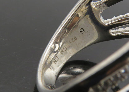 925 Silver   Vintage Shiny Topaz Infinity Split Shank Band Ring Sz 6  RG23364