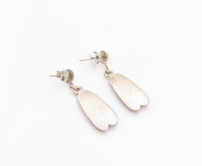 925 Sterling Silver Vintage Earrings Enameled Dangling Ballet Shoes  EG13459
