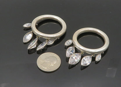 925 Silver  Vintage Marquise Cubic Zirconia Round Dangle Earrings  EG10018